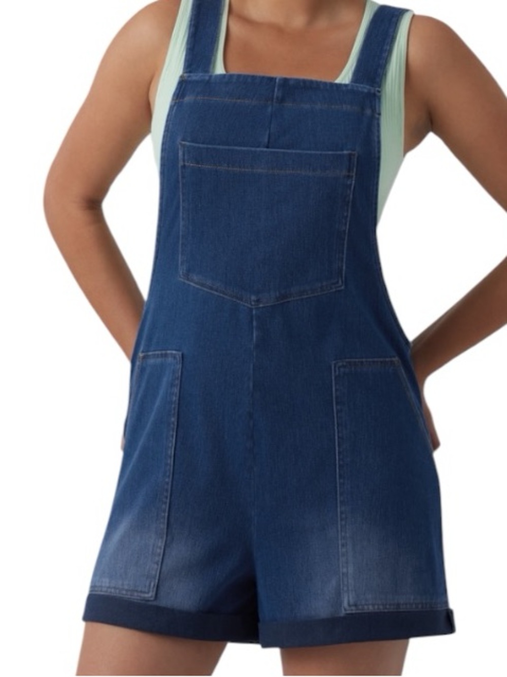 **NWT** HALARA Flex Denim Short Overalls